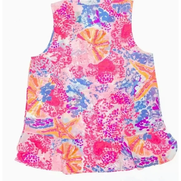 Lilly Pulitzer NWT Kery Silk Blouse Paradise Bohemian Beach Size XXS STUNNING! - Picture 3 of 8